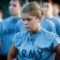 Meredith Shumrick at first physical training session for the Army ROTC candidates.